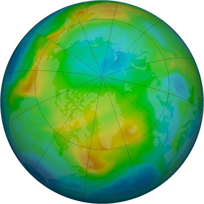 Arctic ozone map for 06 December 2004